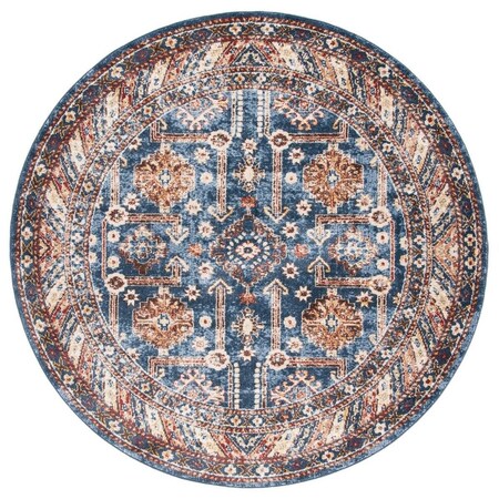 Safavieh 4 x 4 ft. Bijar Power Loomed Round Area Rug; Royal & Ivory BIJ653B-4R